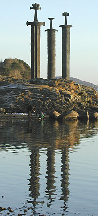 3 swords monument at Hafrsfjord Stavanger Norway